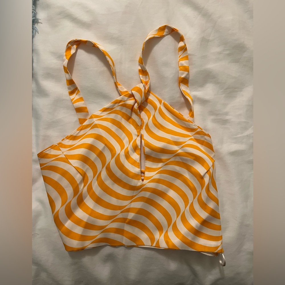 zara silk crop top